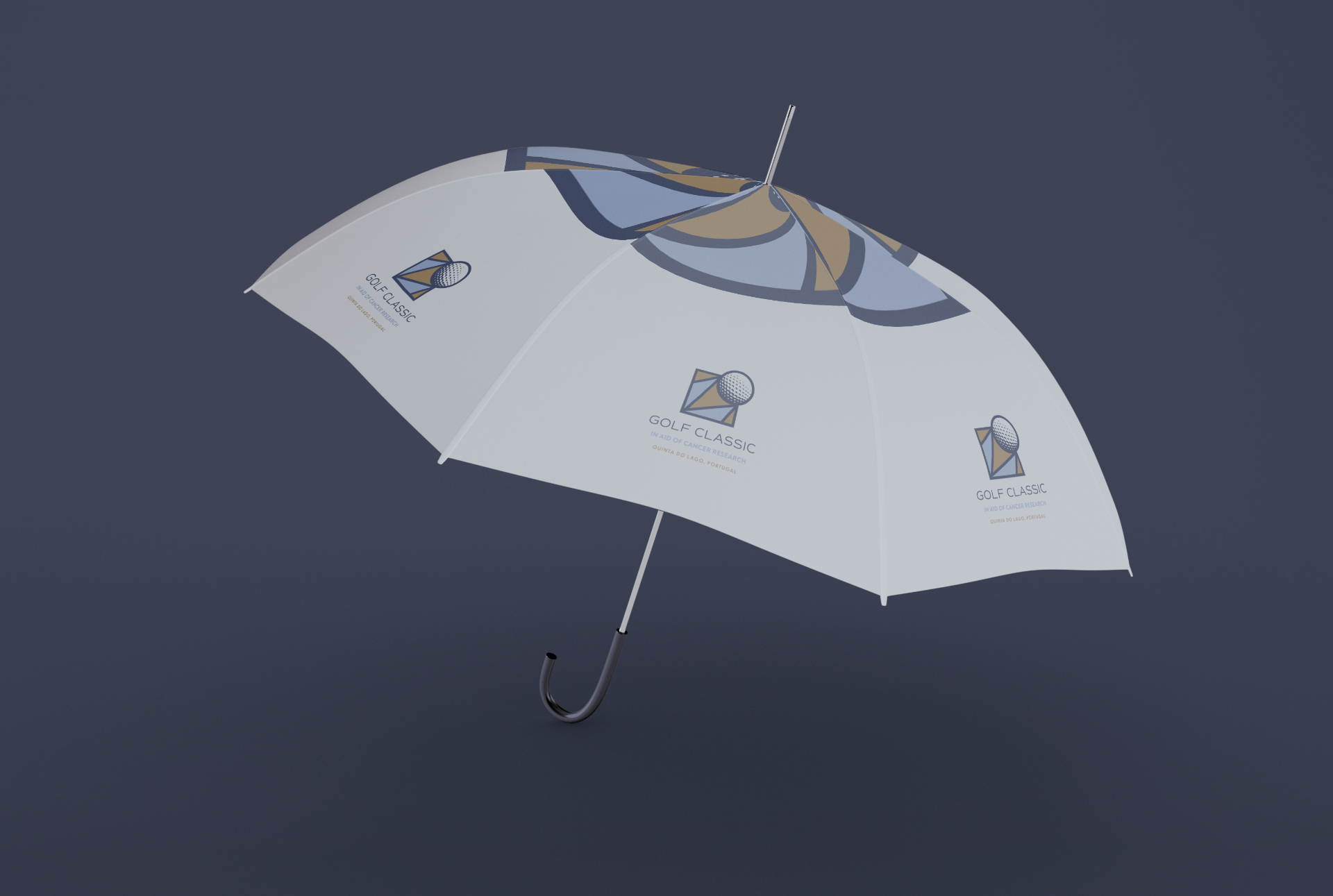 Golf Classic in aid of Cancer Research — identity, event graphics and merchandise at Quinta do Lago, Portugal
