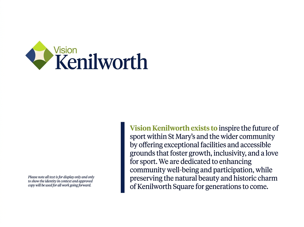 Vision Kenilworth — campaign website and printed information pack for St. Mary's College
