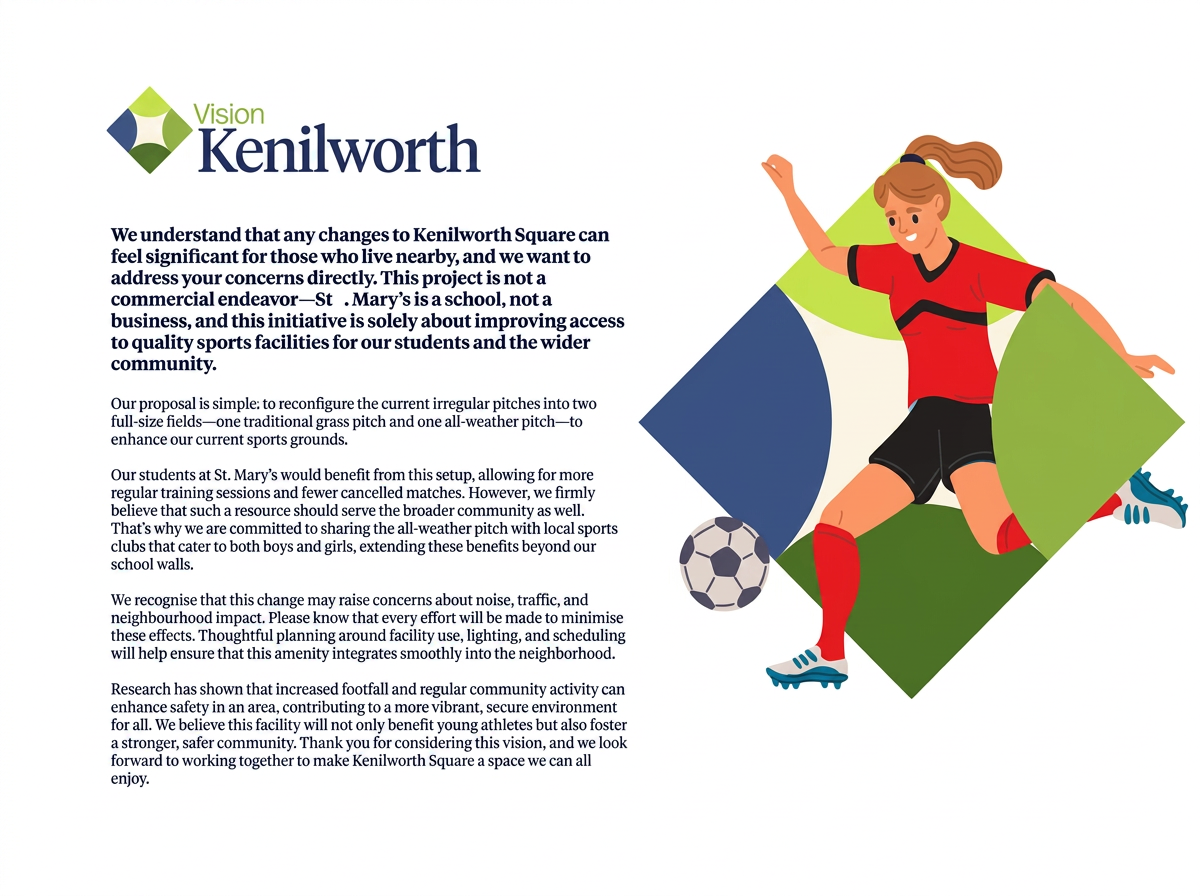 Vision Kenilworth — campaign website and printed information pack for St. Mary's College