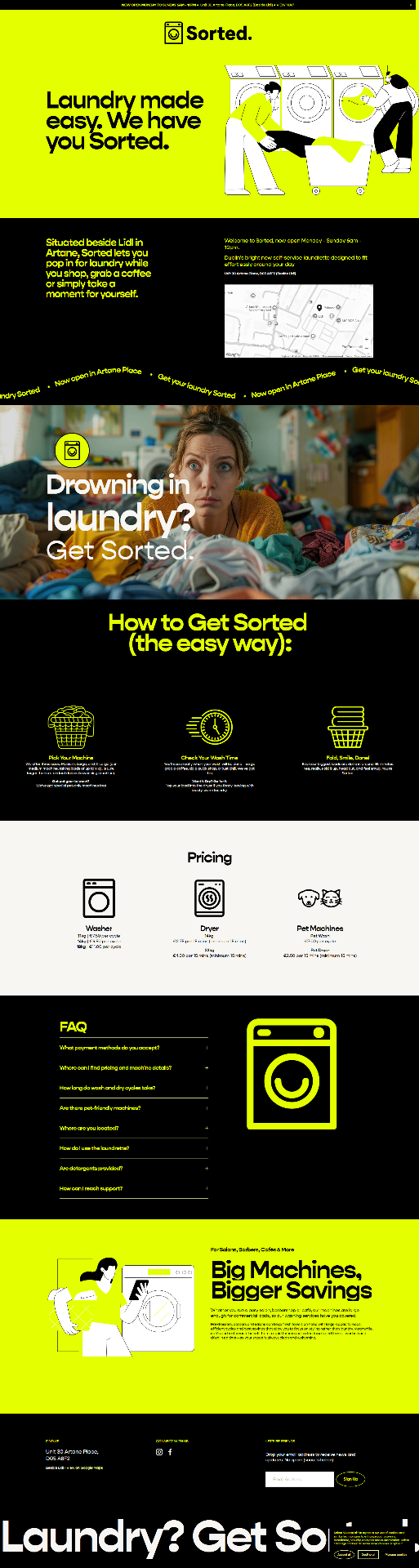 Sorted laundry — branding, campaign, signage and digital